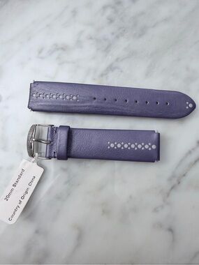 New Phillip Stein non marking leather on top Woman’s Watch Band purple 20 mm